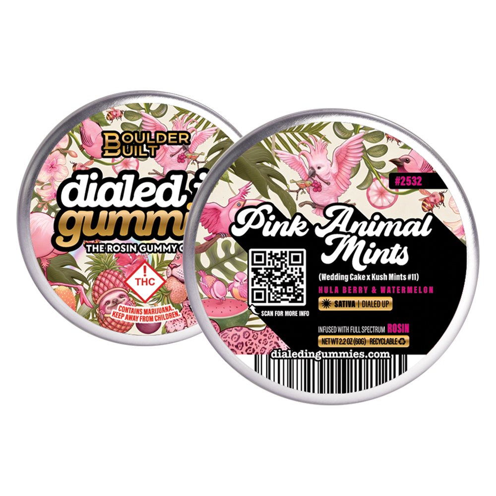 100mg pink animal mints #2532 rosin gummies (10pk) 100mg pink animal mints #2532 rosin gummies (10pk) dialed in gummies